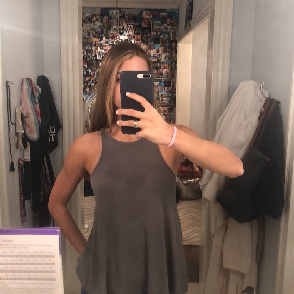 Grey razor back tank top! Free people